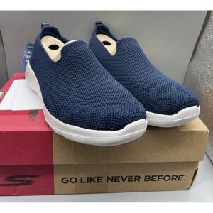 Skechers GO WALK JOY 124187W Women's Slip-On Shoes Navy/White Size 7 Wide Fit